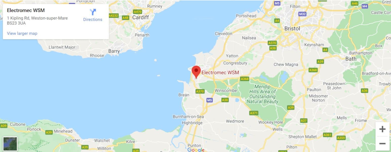 Electromec Weston super Mare map